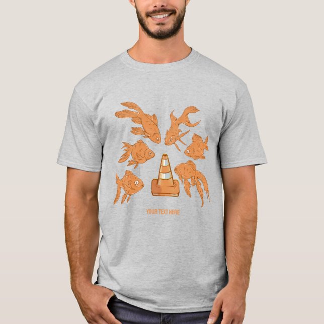 Camiseta Huesos de carretera y pez dorado naranja (Anverso)