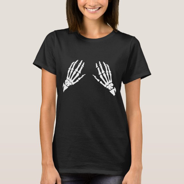 Camiseta Huesos de la mano del esqueleto (Anverso)