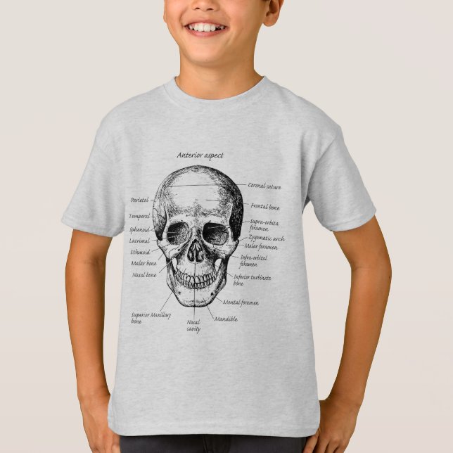Camiseta Huesos del cráneo humano (Anverso)