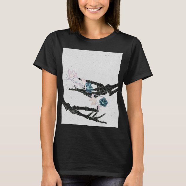 Camiseta Huesos en llamas #2 - Dos manos (Anverso)