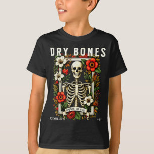 Camiseta Huesos Secos Vienen a la Vida Funny Esqueleto Flor