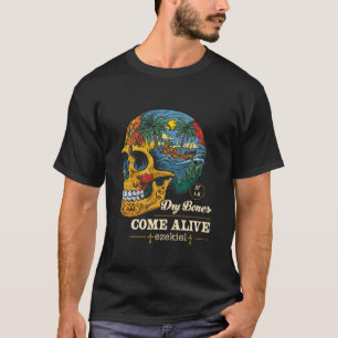 Camiseta Huesos Secos Vive Arte Floral Naturaleza Cráneo Je