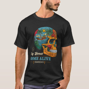 Camiseta Huesos Secos Vive Arte Floral Naturaleza Cráneo Je