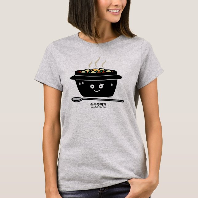Camiseta Huevo caliente del queso de soja del guisado de (Anverso)