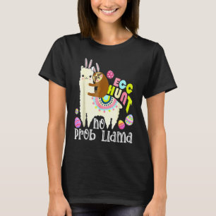Camiseta Huevo caza No Prob Llama a conejo eslogan montando