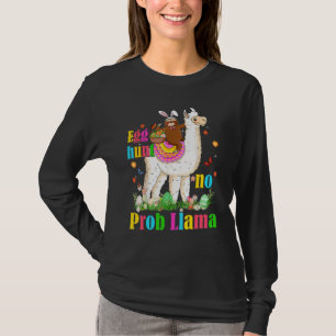 Camiseta Huevo caza No Prob Llama Bunny Sloth montando Llam