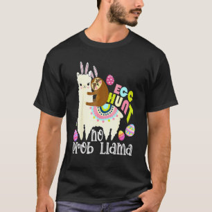 Camiseta Huevo caza No Prob Llama Bunny Sloth montando Llam