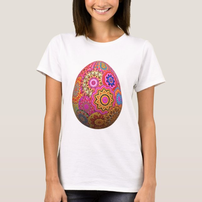 Camiseta Huevo colorido estampado de Pascua (Anverso)