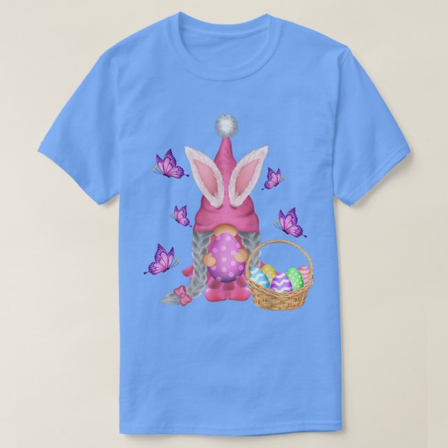 Camiseta Huevo conejillo de gnome de Pascua para mujeres Ch (Diseño del anverso)