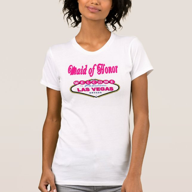 Camiseta Huevo de burbujas rosa La doncella de honor de Las (Anverso)
