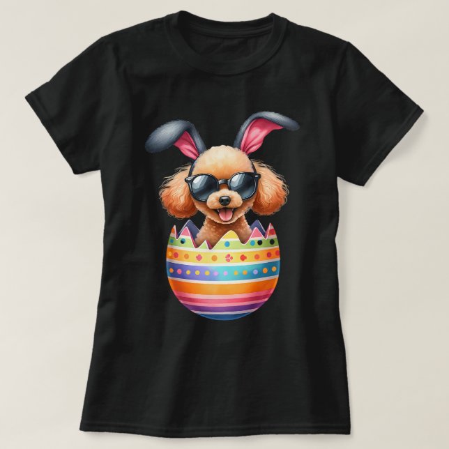 Camiseta Huevo de caramelo lindo Feliz Día de Pascua Perro  (Diseño del anverso)