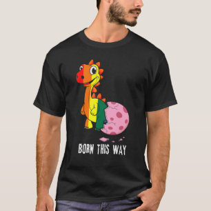 Camiseta Huevo de Dinosaurio Arcoiris Nacido Orgullo Gay Lg