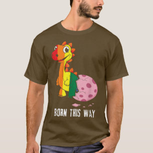 Camiseta Huevo de Dinosaurio Arcoiris Nacido Orgullo Gay LG