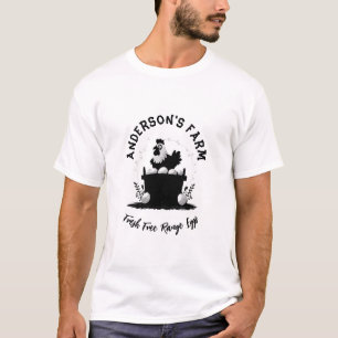 Camiseta Huevo de granja familiar rústica Personalizado de 