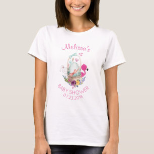 Camiseta Huevo de nidificación con Flamingo y Baby Shower d