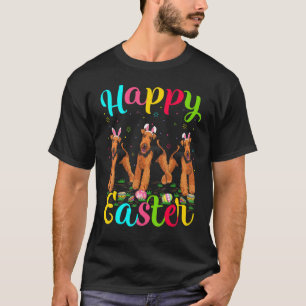 Camiseta Huevo de Pascua Bunny Airedale Terrier Dog Feliz P