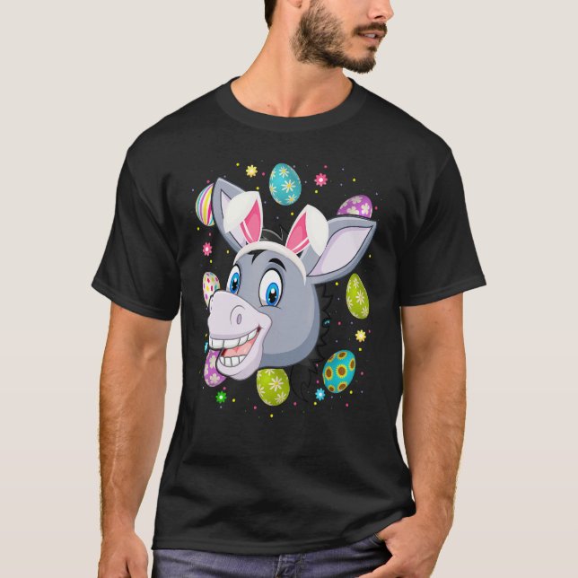 Camiseta Huevo de Pascua Bunny Ear Donkey Face Domingo de P (Anverso)