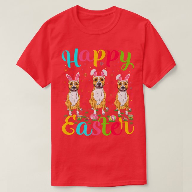 Camiseta Huevo de Pascua Bunny Staffordshire Bull Terrier D (Diseño del anverso)