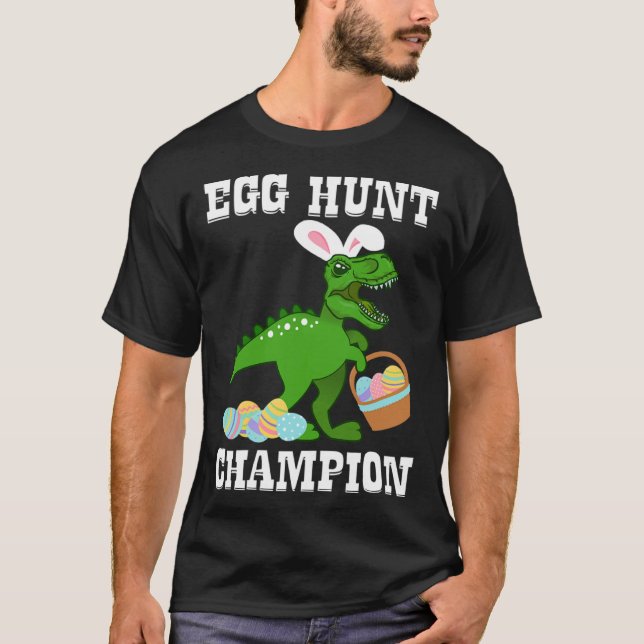 Camiseta HUEVO DE Pascua CHAMPION T Rex Dinosaur Bunny Funn (Anverso)