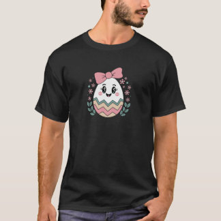 Camiseta Huevo de Pascua con remolino rosado