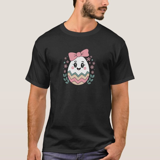 Camiseta Huevo de Pascua con remolino rosado (Anverso)
