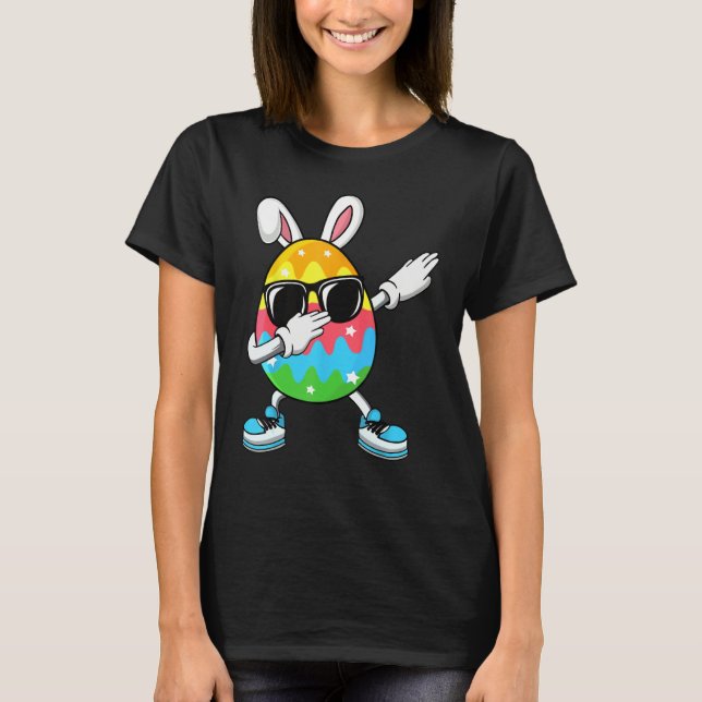 Camiseta Huevo de Pascua Dabbing para niños niñas Feliz Pas (Anverso)