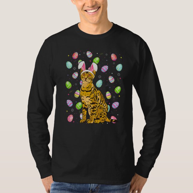 Camiseta Huevo de Pascua de Gato Bengala Divertido Sol de P (Anverso)