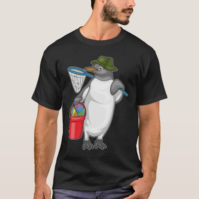 Camiseta Huevo de Pascua de pingüino Pesca (Anverso)