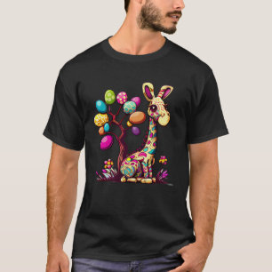Camiseta Huevo de Pascua dulce y festivo Giraffe diseños de
