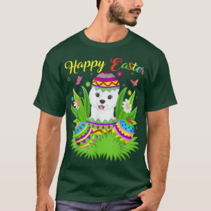 Camiseta Huevo de Pascua Floral de Amante del Perro Samoyed