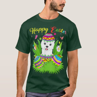 Camiseta Huevo de Pascua Floral de Amante del Perro Samoyed