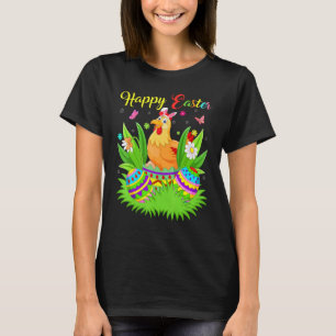 Camiseta Huevo de Pascua Floral Pájaro Pollo Pollo Divertid