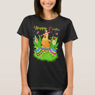 Camiseta Huevo de Pascua Floral Pájaro Pollo Pollo Divertid
