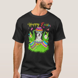 Camiseta Huevo de Pascua Floral Perro Husky Siberiano Diver