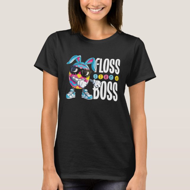 Camiseta Huevo de Pascua Floss Como Un Jefe Chicas De Niños (Anverso)