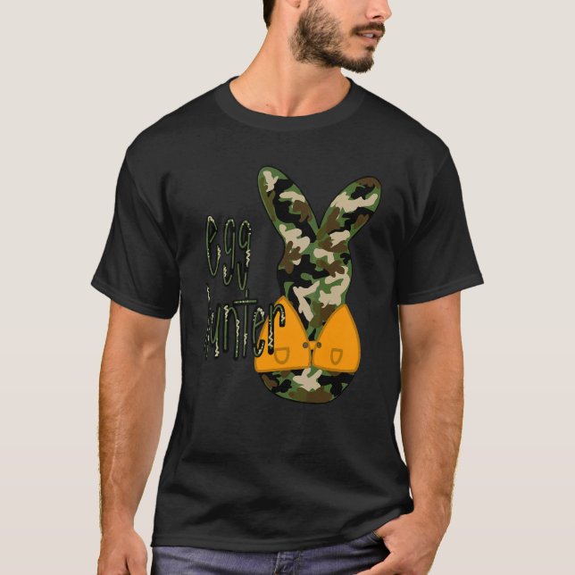 Camiseta Huevo de Pascua Hunter Camo Bunny Feliz Conejo de  (Anverso)
