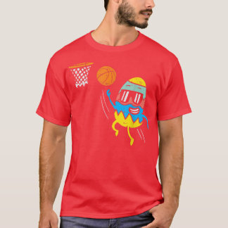 Camiseta Huevo de Pascua Jugando Baloncesto Cute Deportes H