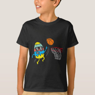 Camiseta Huevo de Pascua Jugando Baloncesto Cute Deportes H