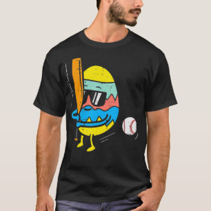 Camiseta Huevo de Pascua Jugando Béisbol Cute Deportes Homb