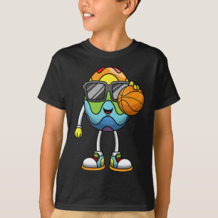 Camiseta Huevo de Pascua Jugando Bysketbyll Niños Deportivo