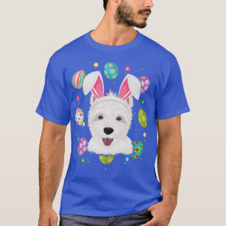 Camiseta Huevo de Pascua Lover Conejo Oro Perro Westie Cara
