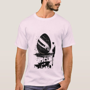 Camiseta Huevo de Pascua Negro Splatter Tinta festividad ca