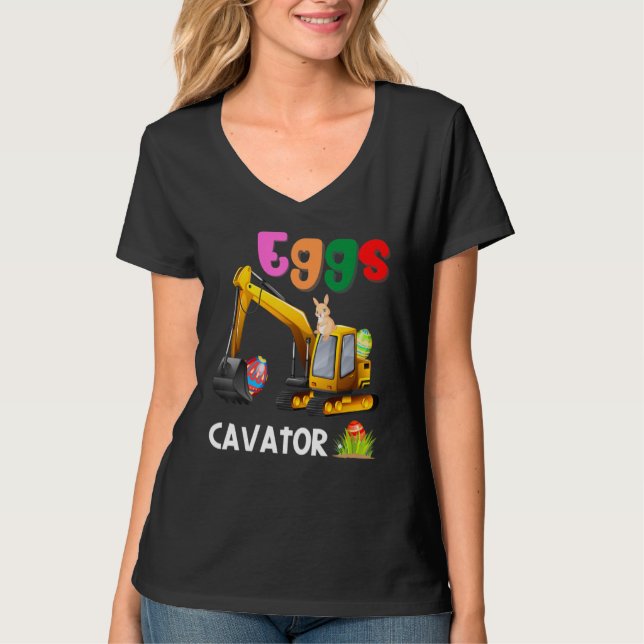 Camiseta Huevo De Pascua Para Niños Pequeños Eggscavator (Anverso)