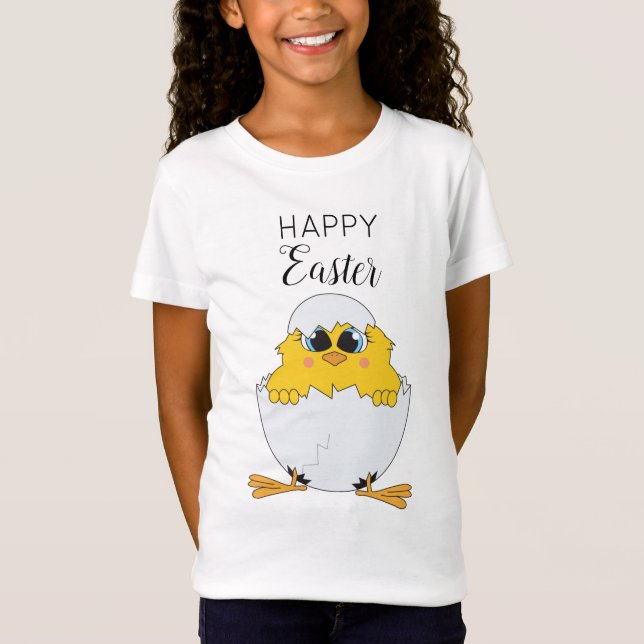 Camiseta Huevo de Pascua y pollo Feliz Pascua (Anverso)