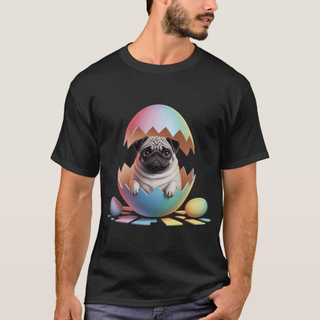Camiseta huevo de Pug de Pascua (Anverso)