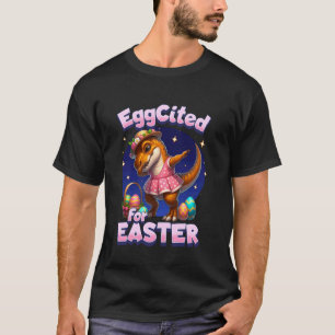 Camiseta Huevo de T-Rex Dinosaurio Emocionado por el Conejo