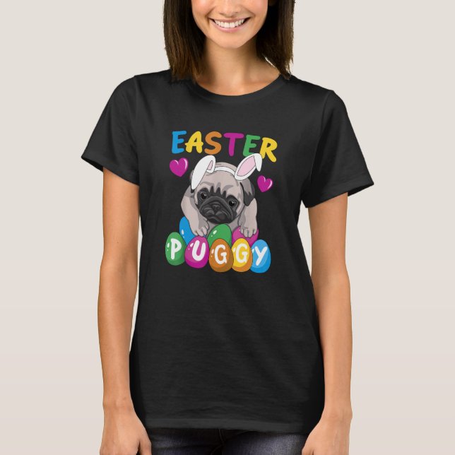 Camiseta Huevo del Día Francés de Pascua de Tejido de Pascu (Anverso)