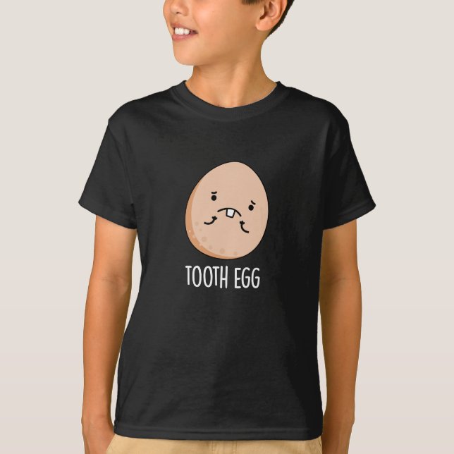 Camiseta Huevo Diente Divertido Dolor Dental Dental Pun Osc (Anverso)