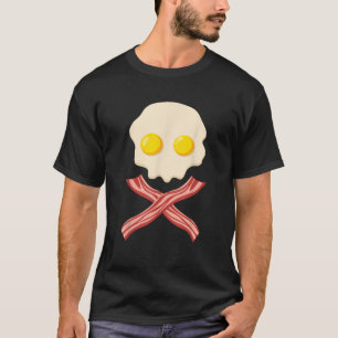 Camiseta Huevo espeluznante Bacon Skull Face Monster Zombie