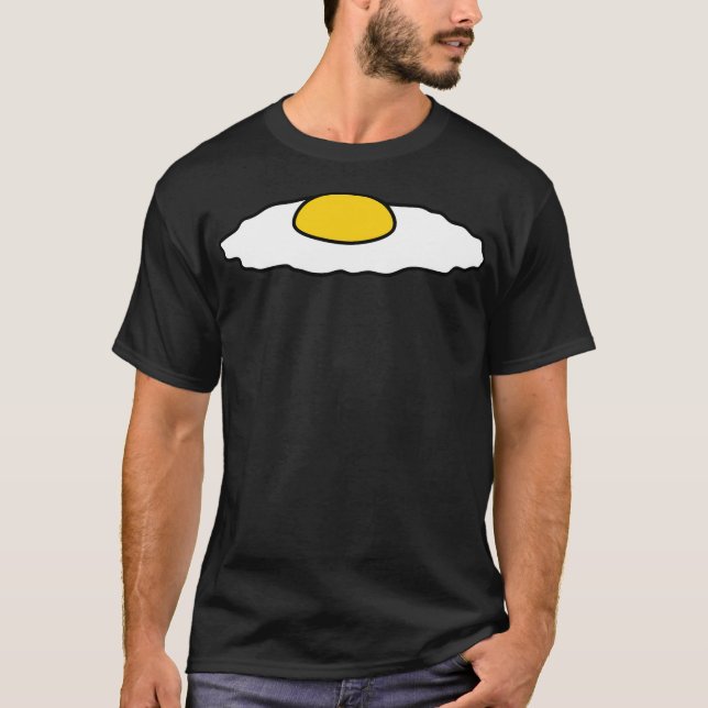 Camiseta huevo frito comida deliciosa hambre cocina asado d (Anverso)